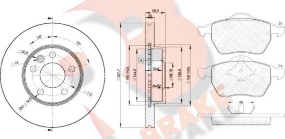 R Brake 3R11391093 - Brake Set, disc brakes car-mod.net