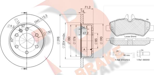 R Brake 3R17870191 - Brake Set, disc brakes car-mod.net