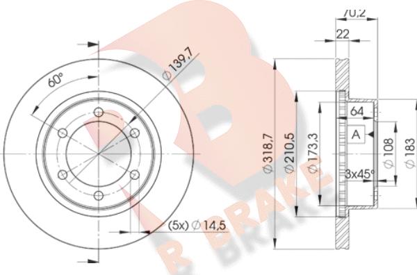 R Brake 78RBD25210 - Brake Disc car-mod.net