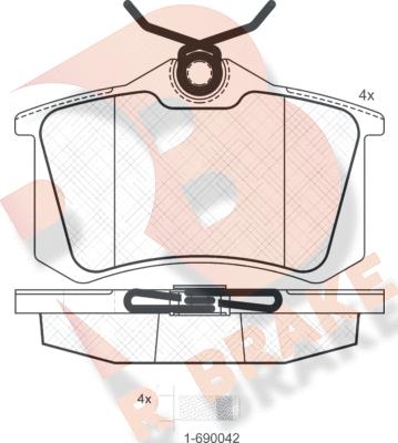 R Brake RB0697-700 - Brake Pad Set, disc brake car-mod.net