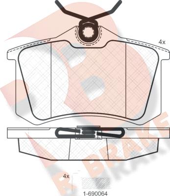 R Brake RB0697-703 - Brake Pad Set, disc brake car-mod.net