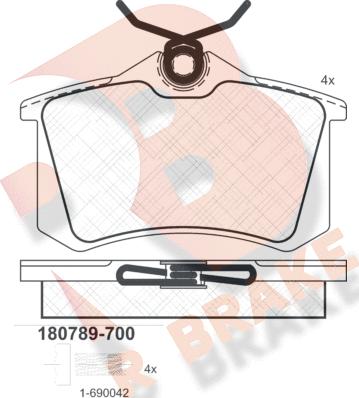 R Brake RB0789-700 - Brake Pad Set, disc brake car-mod.net