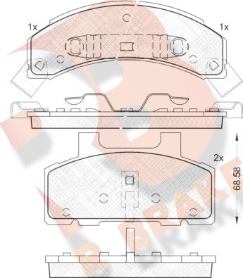 R Brake RB1414 - Brake Pad Set, disc brake car-mod.net