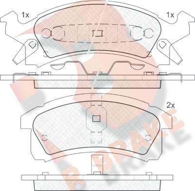 R Brake RB1412 - Brake Pad Set, disc brake car-mod.net