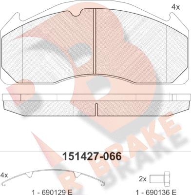 R Brake RB1427-066 - Brake Pad Set, disc brake car-mod.net