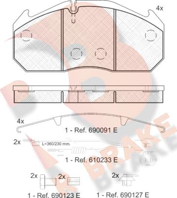 R Brake RB1040-114 - Brake Pad Set, disc brake car-mod.net