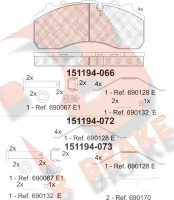 R Brake RB1194 - Brake Pad Set, disc brake car-mod.net