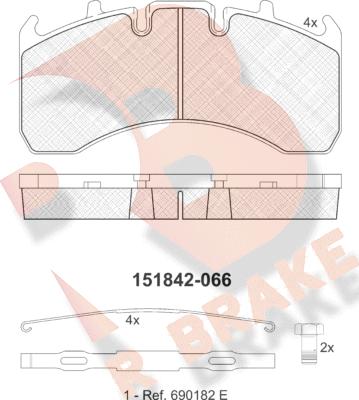 R Brake RB1842-066 - Brake Pad Set, disc brake car-mod.net