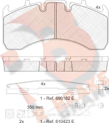 R Brake RB1842-122 - Brake Pad Set, disc brake car-mod.net