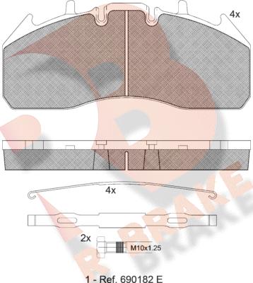 R Brake RB1831-066 - Brake Pad Set, disc brake car-mod.net