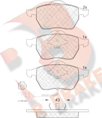 R Brake RB1396 - Brake Pad Set, disc brake car-mod.net