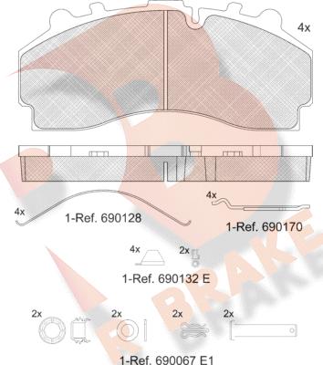 R Brake RB2456-066 - Brake Pad Set, disc brake car-mod.net