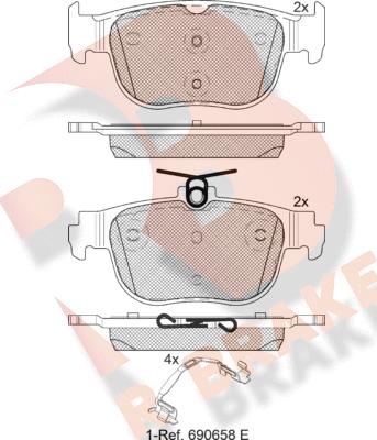 R Brake RB2408 - Brake Pad Set, disc brake car-mod.net