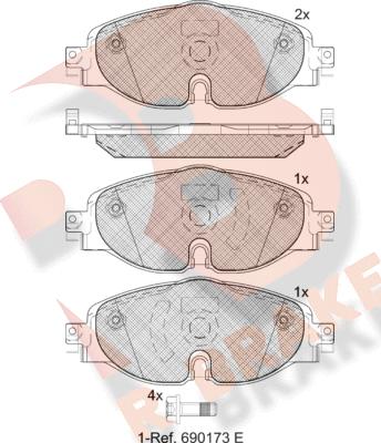 R Brake RB2111-204 - Brake Pad Set, disc brake car-mod.net