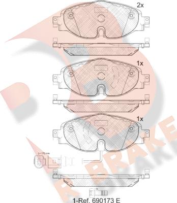 R Brake RB2111 - Brake Pad Set, disc brake car-mod.net