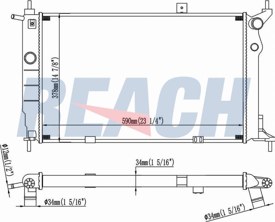 REACH 1.40.14418.534 - Radiator, engine cooling car-mod.net