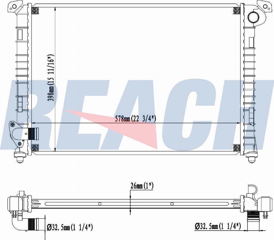 REACH 1.40.15575.126 - Radiator, engine cooling car-mod.net