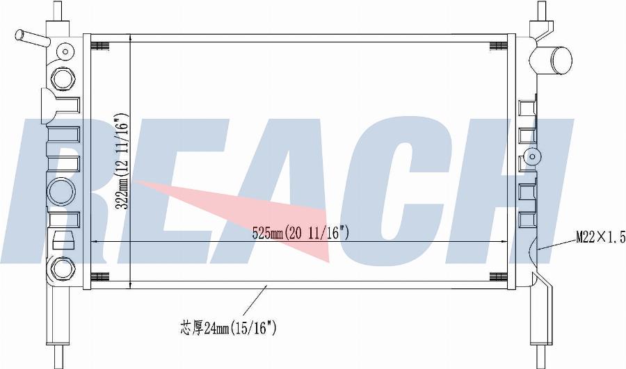 REACH 1.40.15663.523 - Radiator, engine cooling car-mod.net