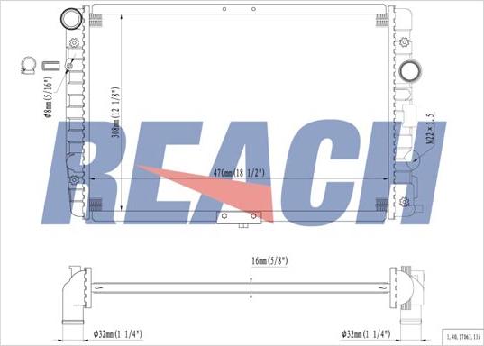 REACH 1.40.17067.116 - Radiator, engine cooling car-mod.net