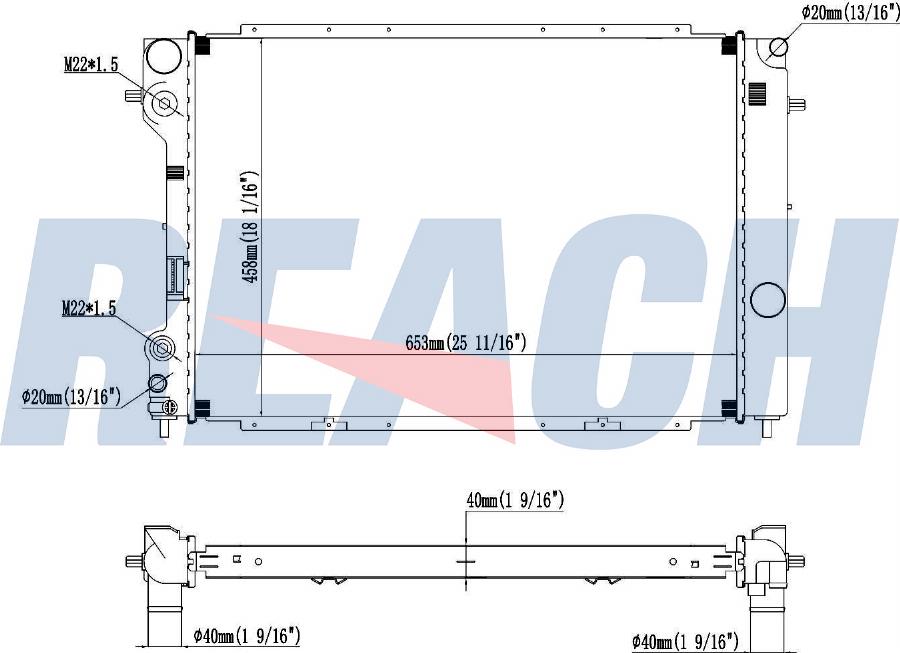 REACH 1.40.21879.142 - Radiator, engine cooling car-mod.net