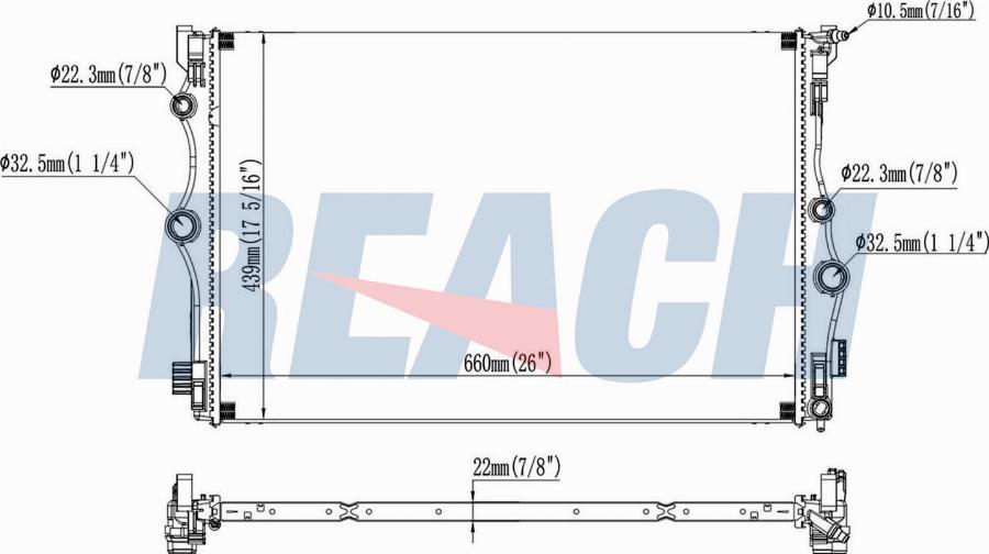 REACH 1.40.23082.022 - Radiator, engine cooling car-mod.net