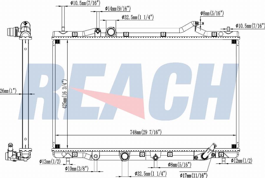 CARRO 341006320 - Radiator, engine cooling car-mod.net