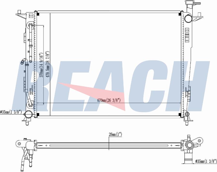 REACH 1.40.22529.026 - Radiator, engine cooling car-mod.net