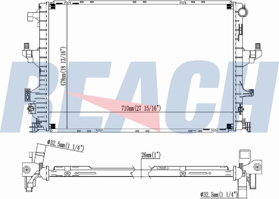 REACH 1.40.22390.026 - Radiator, engine cooling car-mod.net