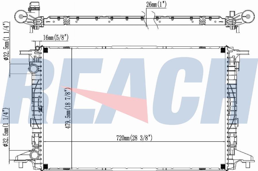 REACH 1.40.22774.026 - Radiator, engine cooling car-mod.net