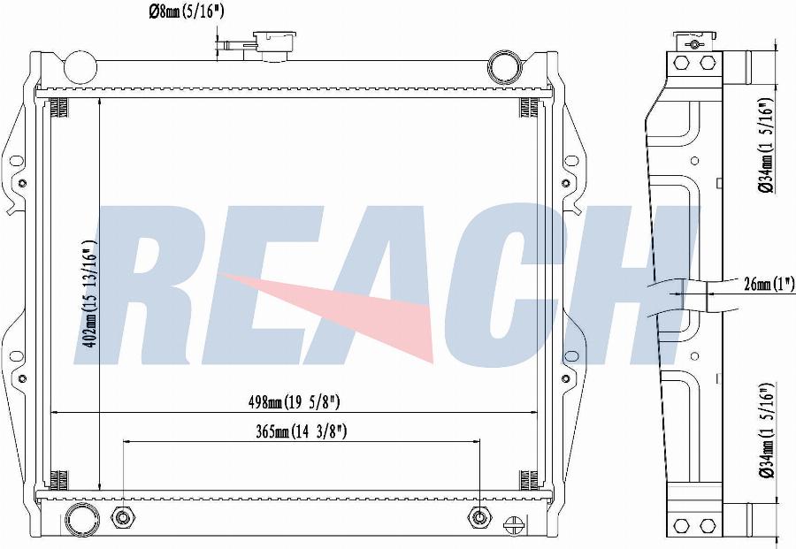 REACH 1.41.945.126 - Radiator, engine cooling car-mod.net