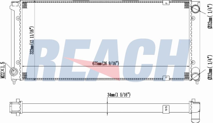 REACH 1.41.98.534 - Radiator, engine cooling car-mod.net