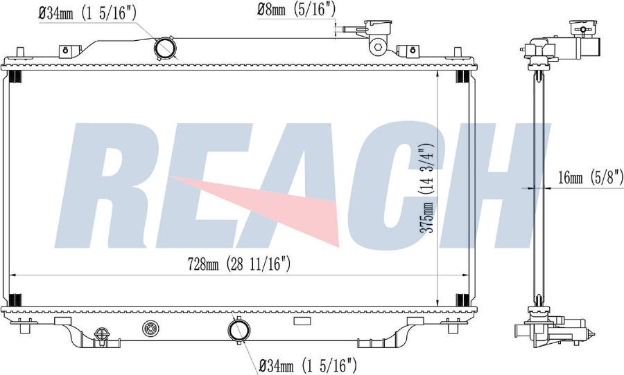 REACH 1.41.13404.116 - Radiator, engine cooling car-mod.net
