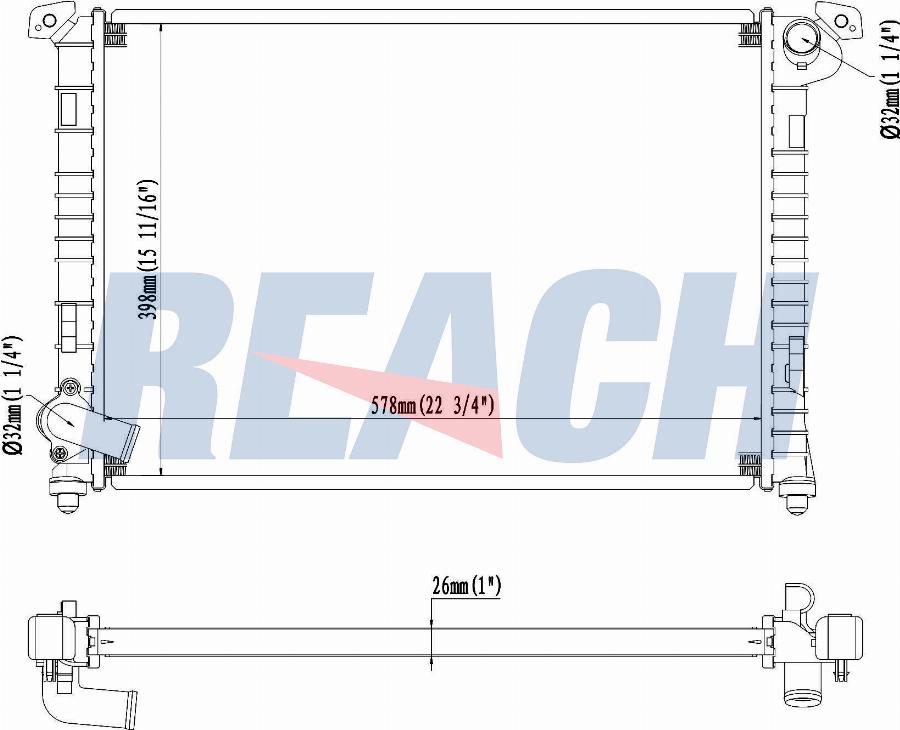 REACH 1.41.2747.126 - Radiator, engine cooling car-mod.net
