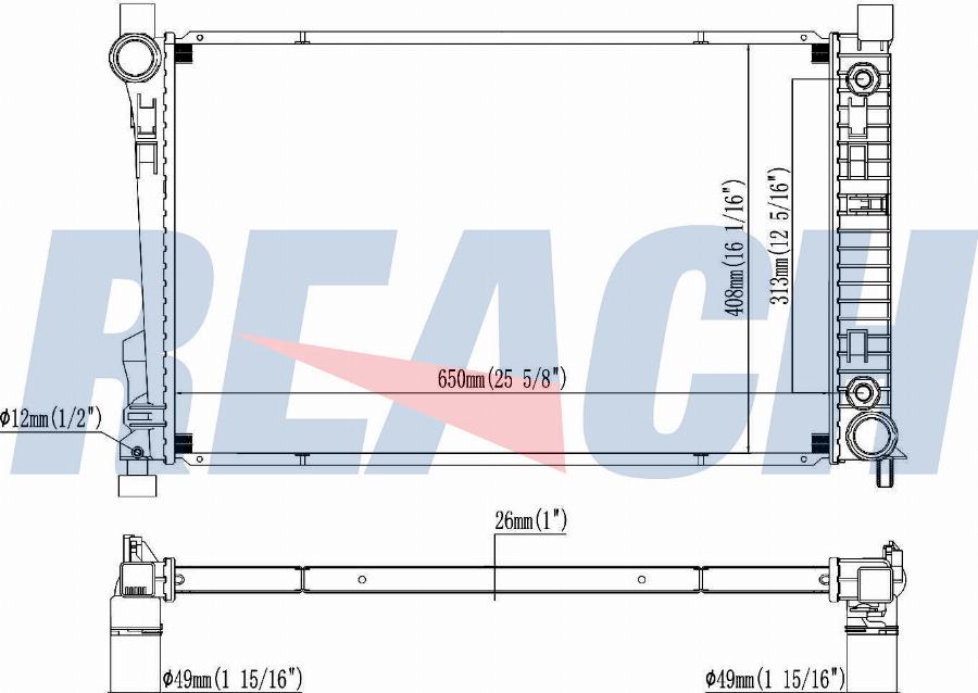 REACH 1.41.2750.126 - Radiator, engine cooling car-mod.net
