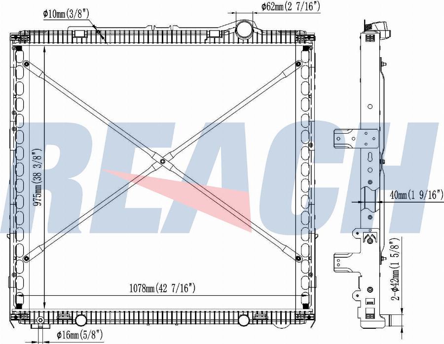 REACH 1.42.10943.142F - Radiator, engine cooling car-mod.net
