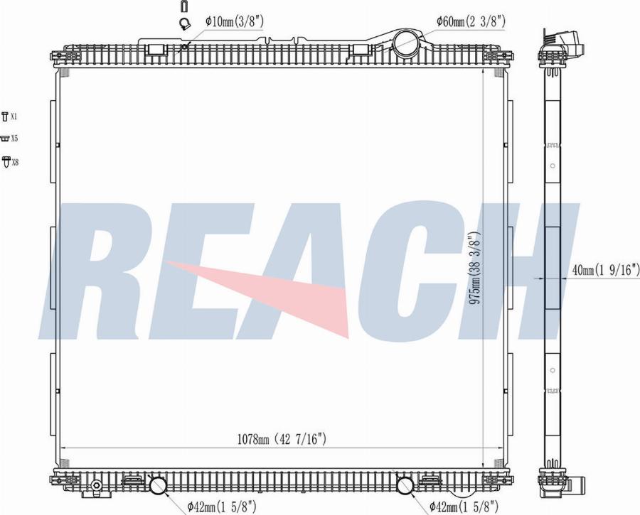 REACH 1.42.10943.142 - Radiator, engine cooling car-mod.net