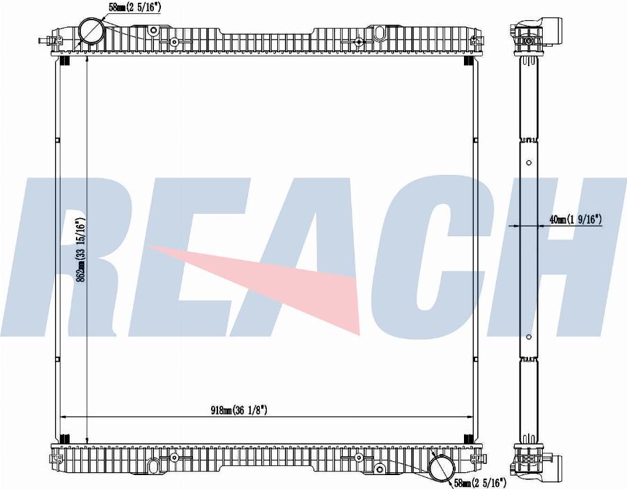 REACH 1.42.10682.142 - Radiator, engine cooling car-mod.net