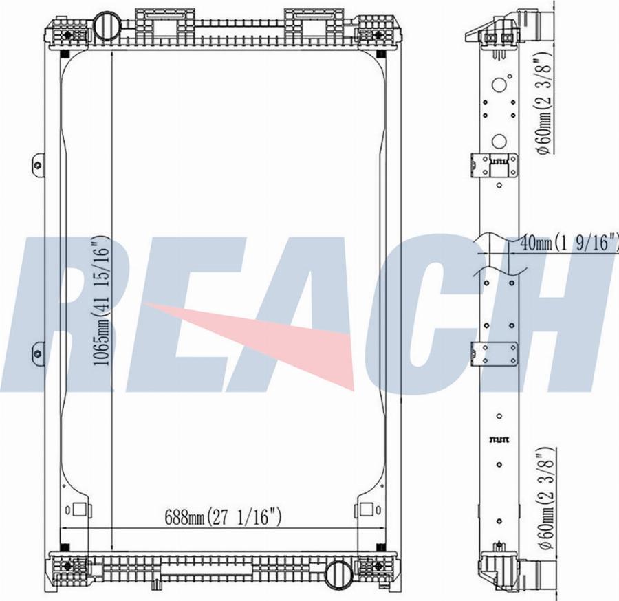 REACH 1.42.10014.142F - Radiator, engine cooling car-mod.net