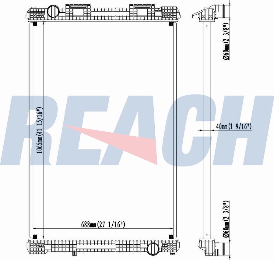 REACH 1.42.10014.142 - Radiator, engine cooling car-mod.net