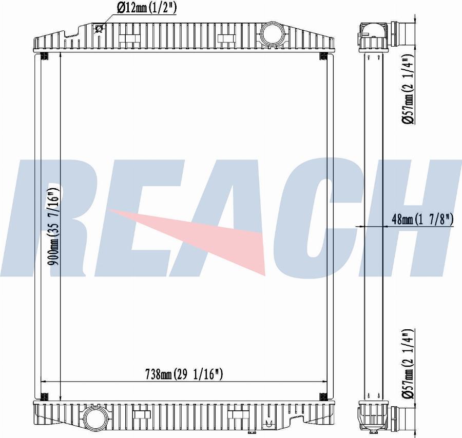 REACH 1.42.10023.148 - Radiator, engine cooling car-mod.net