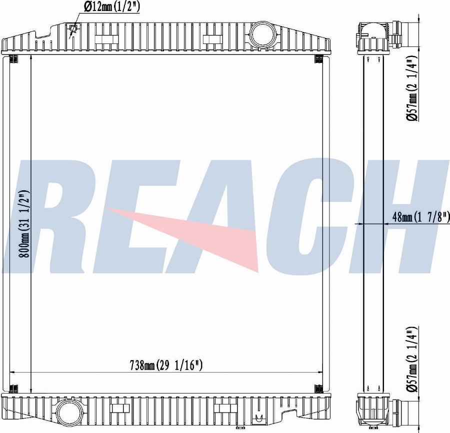 REACH 1.42.10022.148 - Radiator, engine cooling car-mod.net