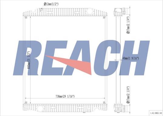 REACH 1.42.10022.142 - Radiator, engine cooling car-mod.net