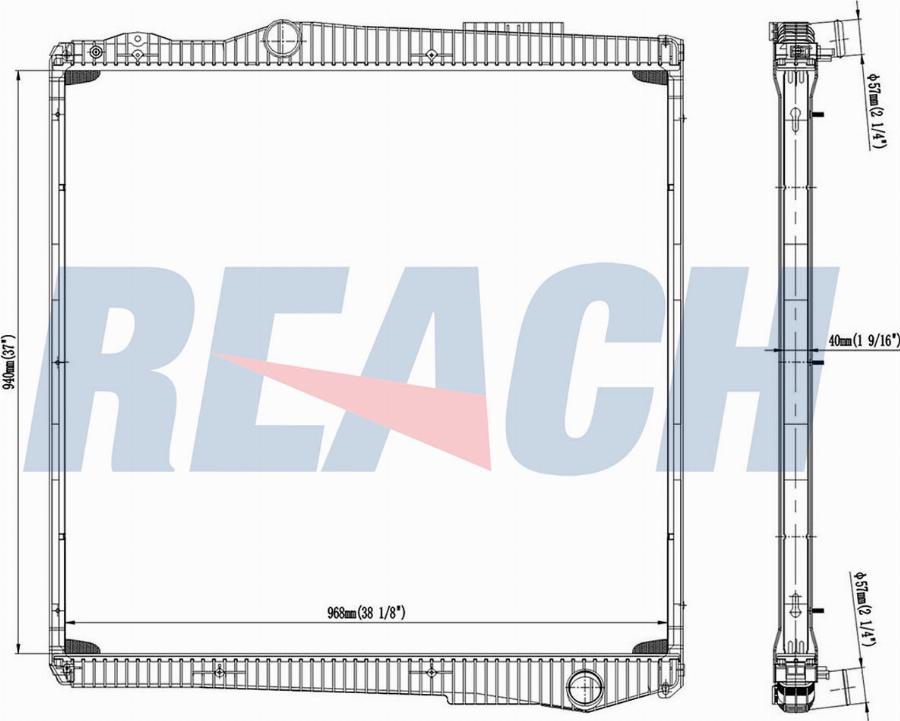 REACH 1.42.10858.142F - Radiator, engine cooling car-mod.net