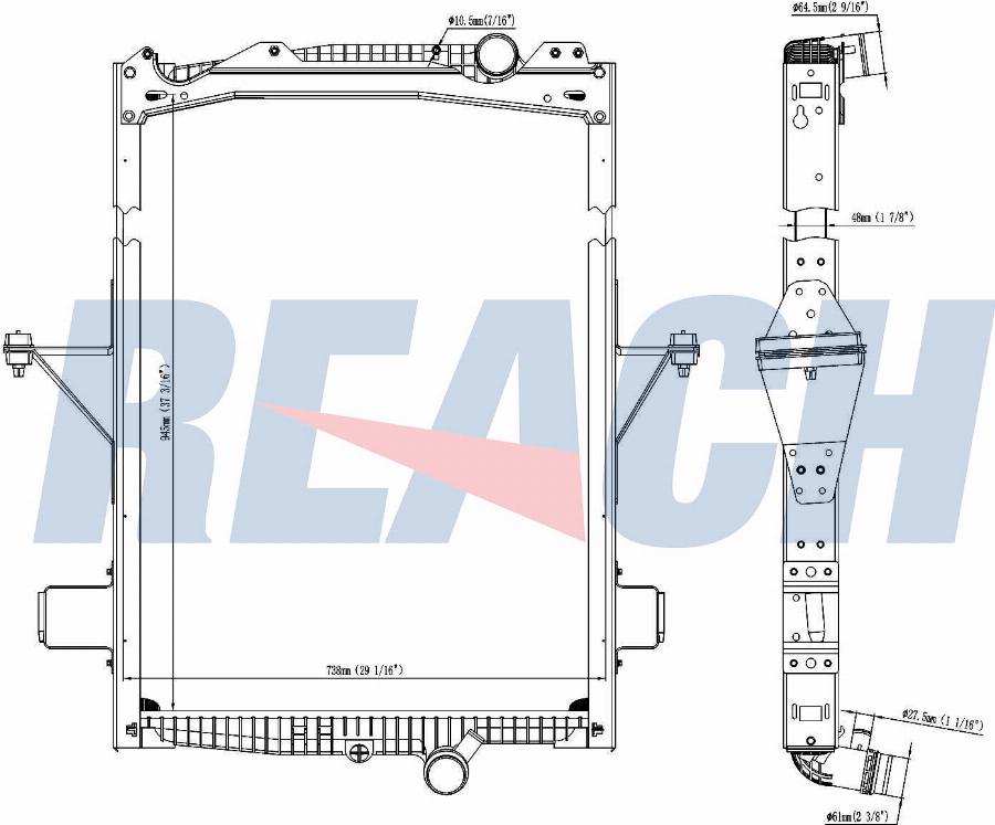 REACH 1.42.10800.148F - Radiator, engine cooling car-mod.net