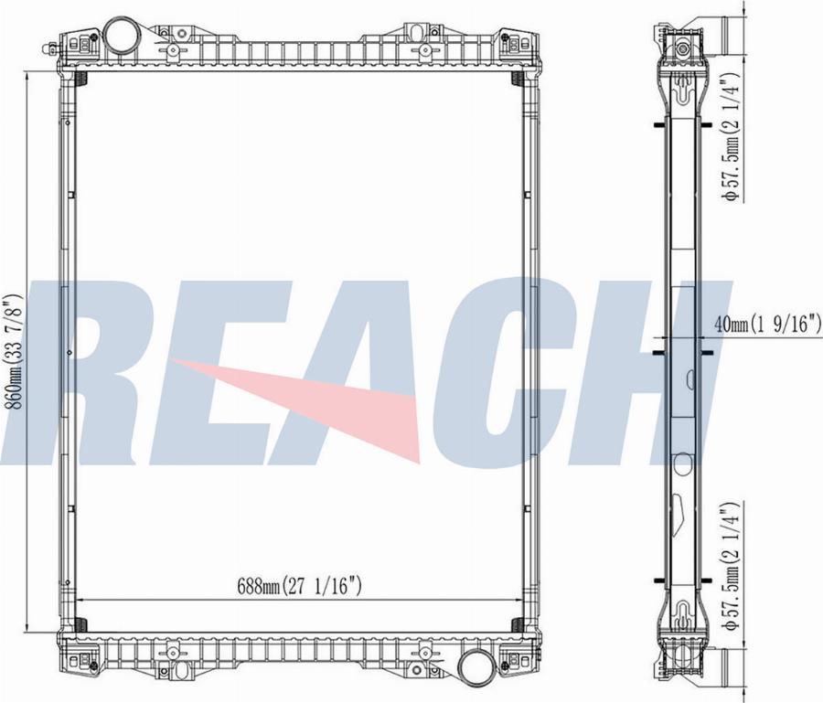 REACH 1.42.10881.142F - Radiator, engine cooling car-mod.net