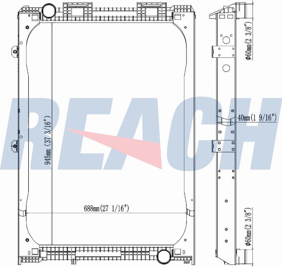 REACH 1.42.10254.142F - Radiator, engine cooling car-mod.net
