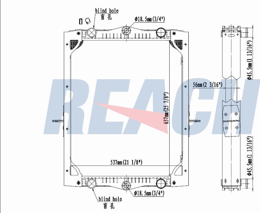 REACH 1.42.10267.156F - Radiator, engine cooling car-mod.net
