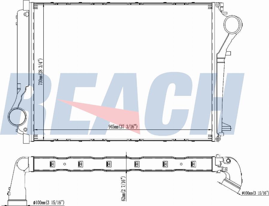 REACH 1.61.1780.2L - Intercooler, charger car-mod.net