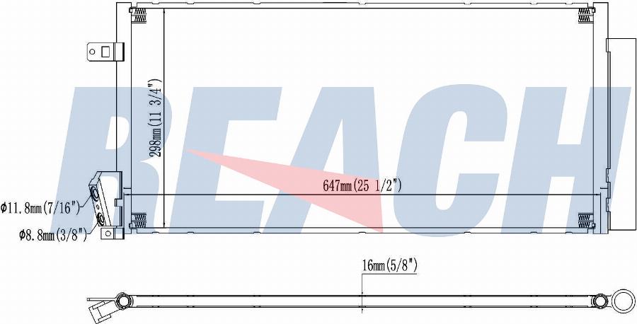 REACH 1.30.9931.PD - Condenser, air conditioning car-mod.net