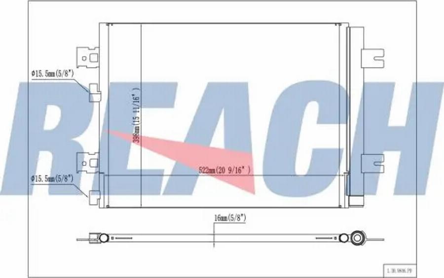 REACH 1.30.9846.PD - Condenser, air conditioning car-mod.net